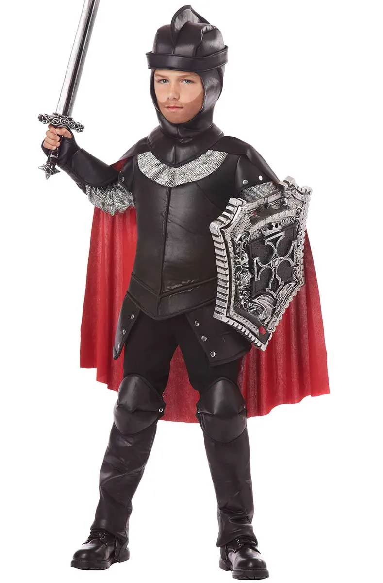 Medieval Black Knight Boys Fancy Dress Costume