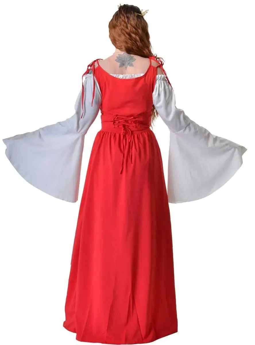 Medieval Bright Red Womens Plus Size Costume Dress