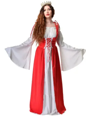 Medieval Bright Red Womens Plus Size Costume Dress