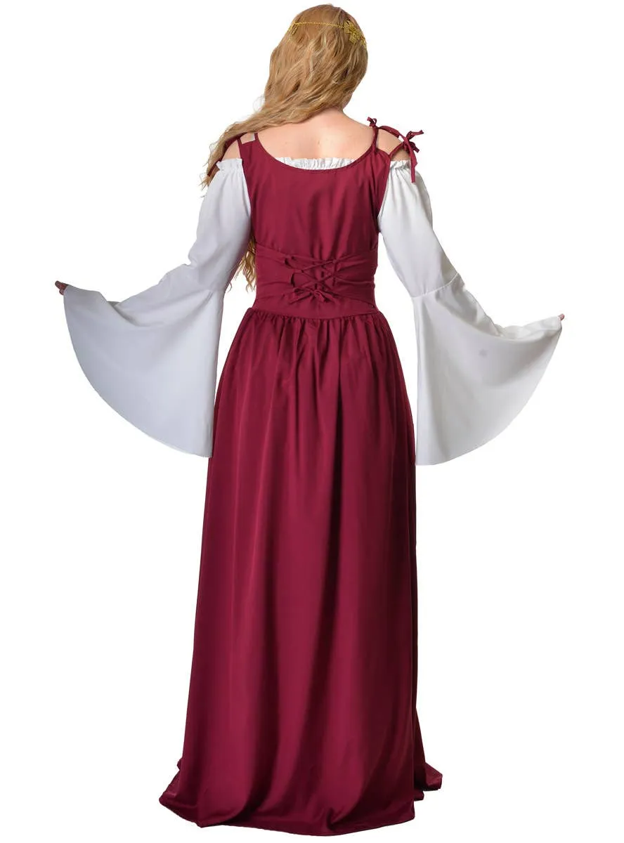 Medieval Crimson Red Womens Costume Dress