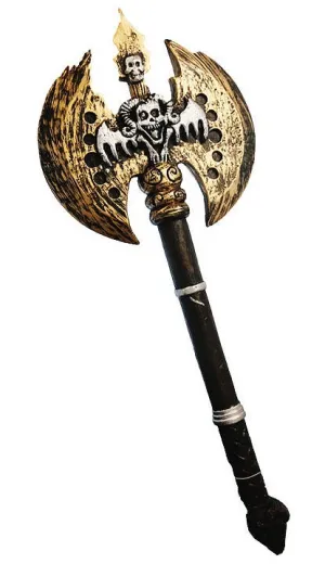 Medieval Double Bladed Gold Viking Axe Weapon