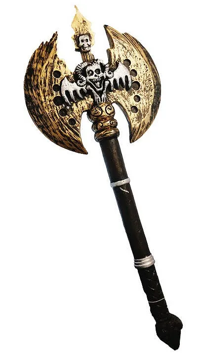 Medieval Double Bladed Gold Viking Axe Weapon