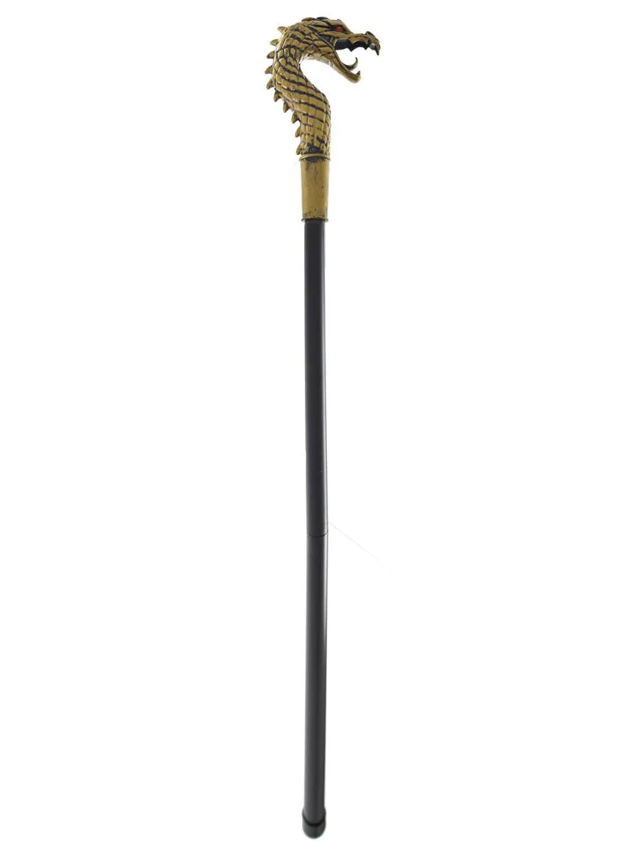 Medieval Gold Dragon Cane Costume Accessory