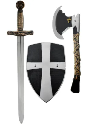 Medieval Knight Crusader Costume Weapon Accessory Set