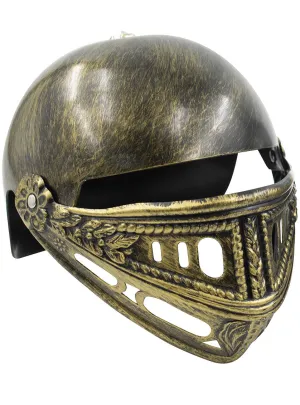 Medieval Knight Kids Antique Gold Costume Helmet