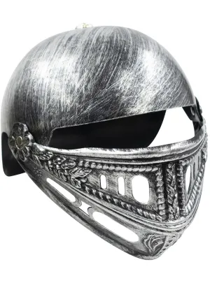 Medieval Knight Kids Antique Silver Costume Helmet