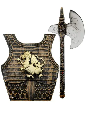 Medieval Knight Kids Chest Plate and Axe Set
