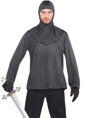 Medieval Knight Mens Chain Mail Tunic Costume