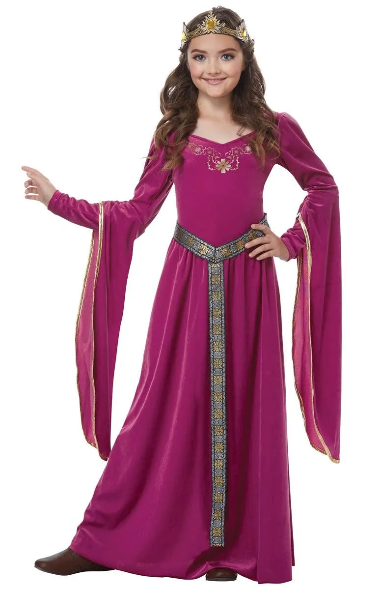 Medieval Princess Girls Fancy Dress Costume