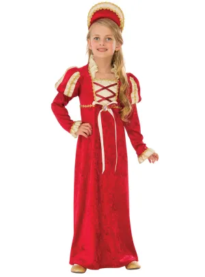 Medieval Princess Girls Red Costume