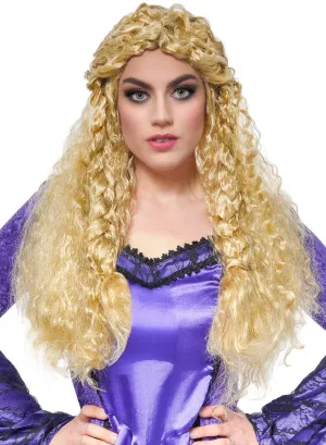 Medieval Princess Womens Curly Blonde Costume Wig