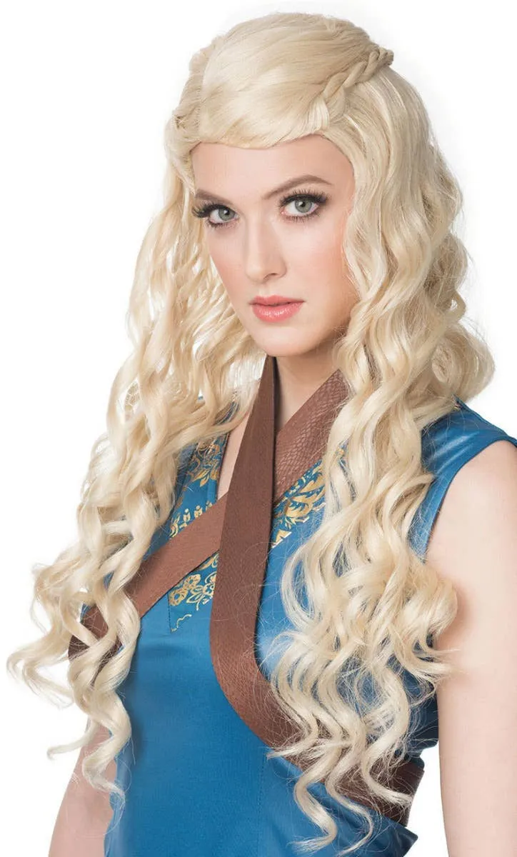 Medieval Princess Womens Long Blonde Wavy Costume Wig