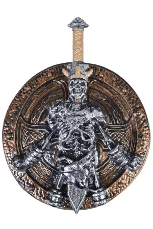 Medieval Skull Sword and Shield Halloween Accessory