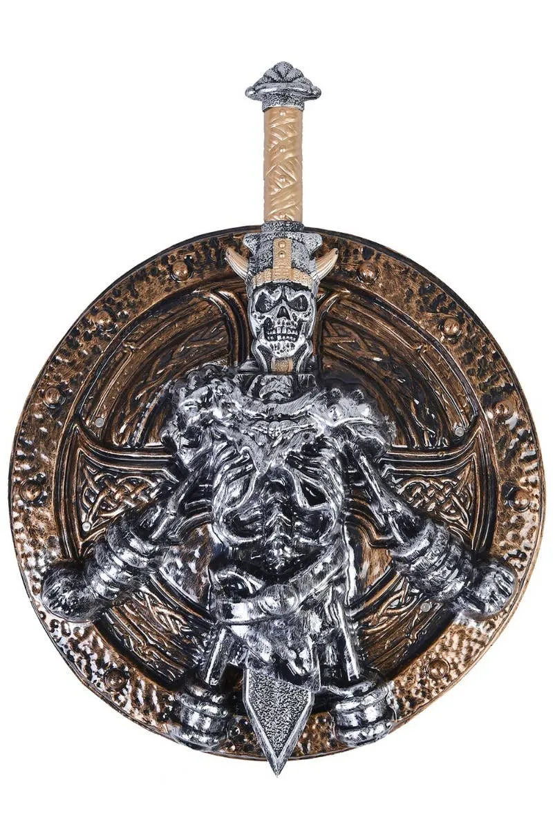 Medieval Skull Sword and Shield Halloween Accessory