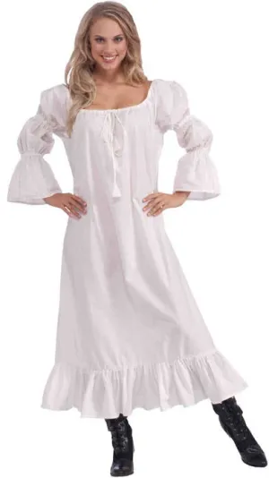 Medieval Womens Long White Costume Chemise