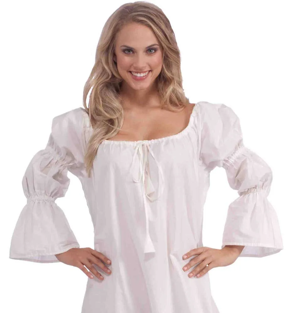 Medieval Womens Long White Costume Chemise