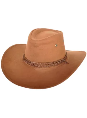 Medium Brown Faux Suede Cowboy Costume Hat