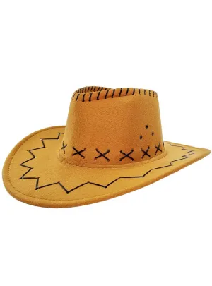 Medium Tan Faux Suede Cowboy Costume Hat
