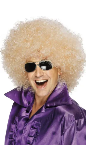 Mega Huge Blonde 1970s Unisex Afro Costume Wig