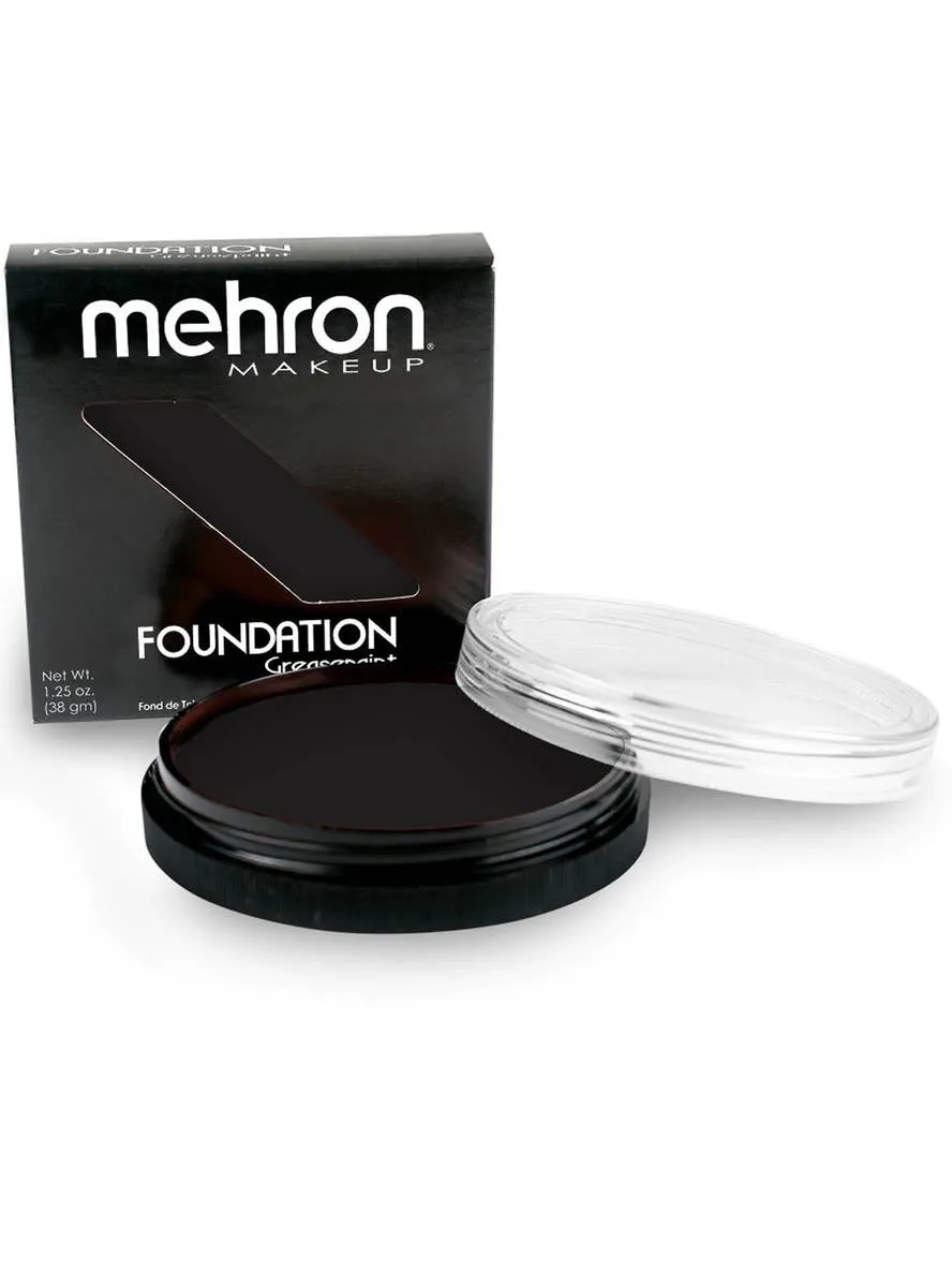 Mehron Black Greasepaint Foundation Makeup