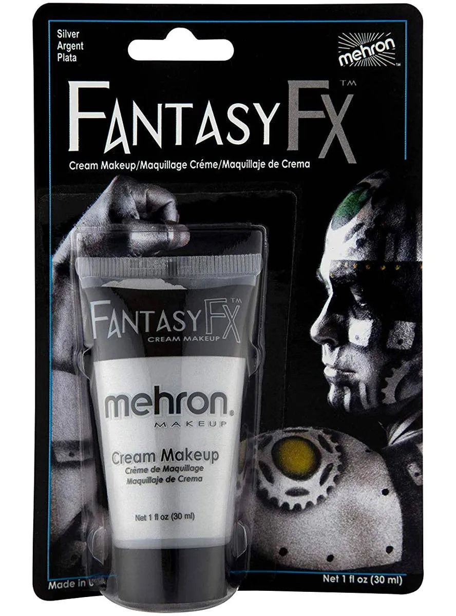 Mehron Fantasy FX Silver Cream Costume Makeup
