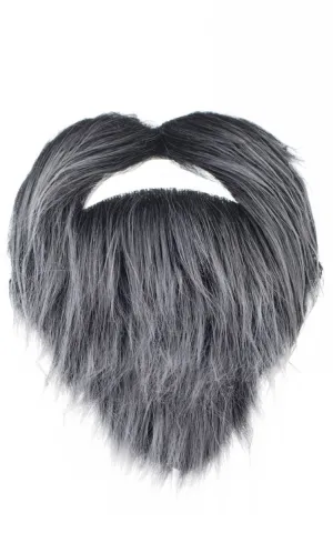 Mens Grey Viking Beard and Moustache Set