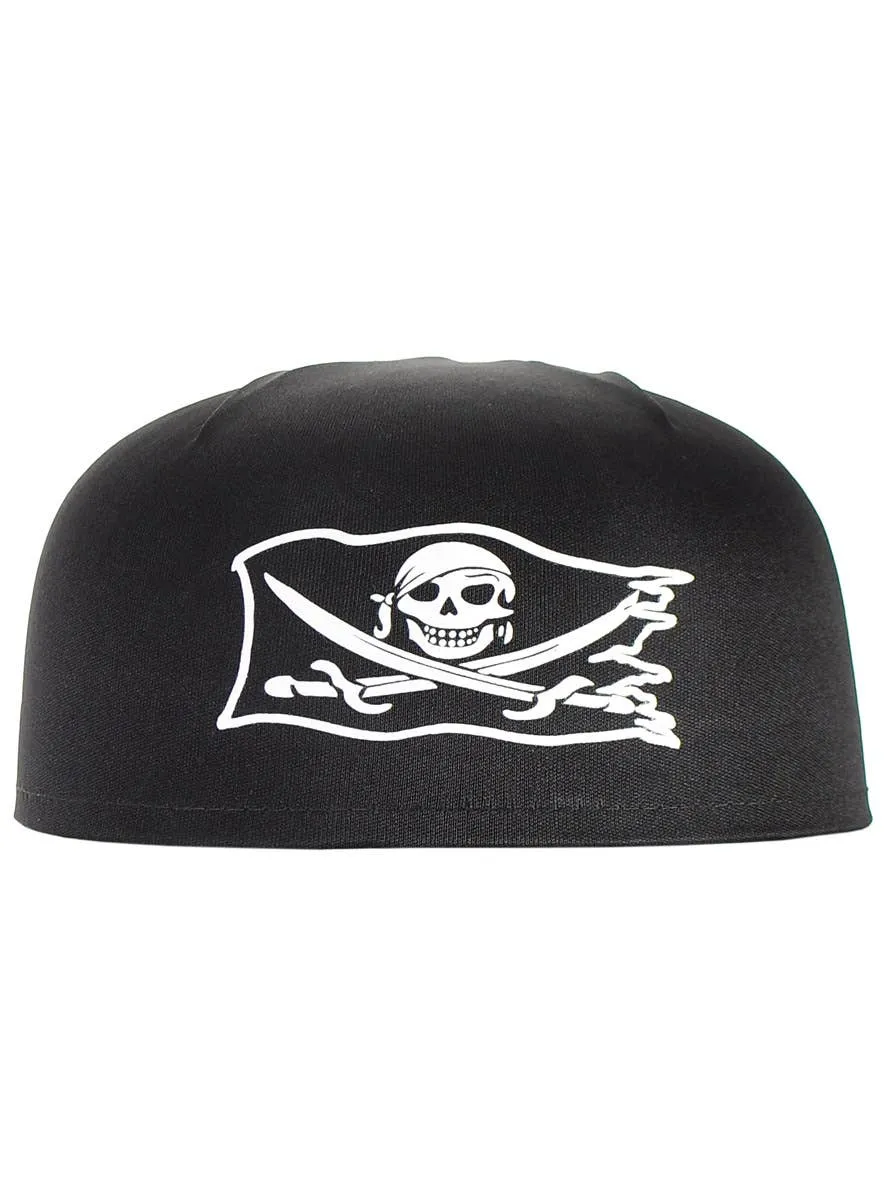 Merciless Black and White Pirate Costume Cap