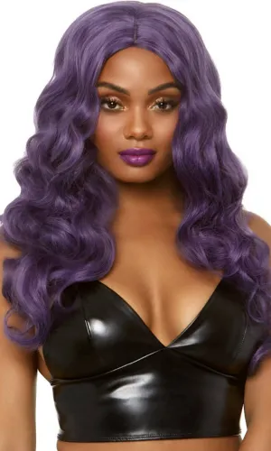 Mermaid Wave Long Purple Womens Costume Wig