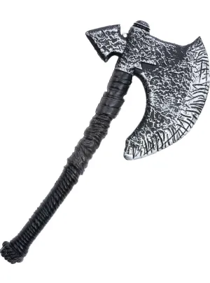 Metal Look Silver 50cm Viking Axe Costume Weapon
