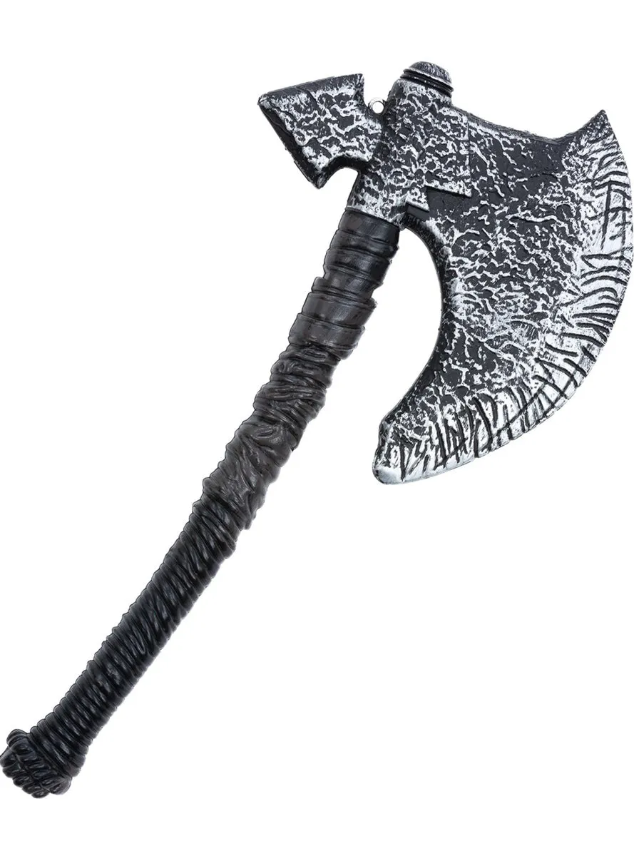 Metal Look Silver 50cm Viking Axe Costume Weapon