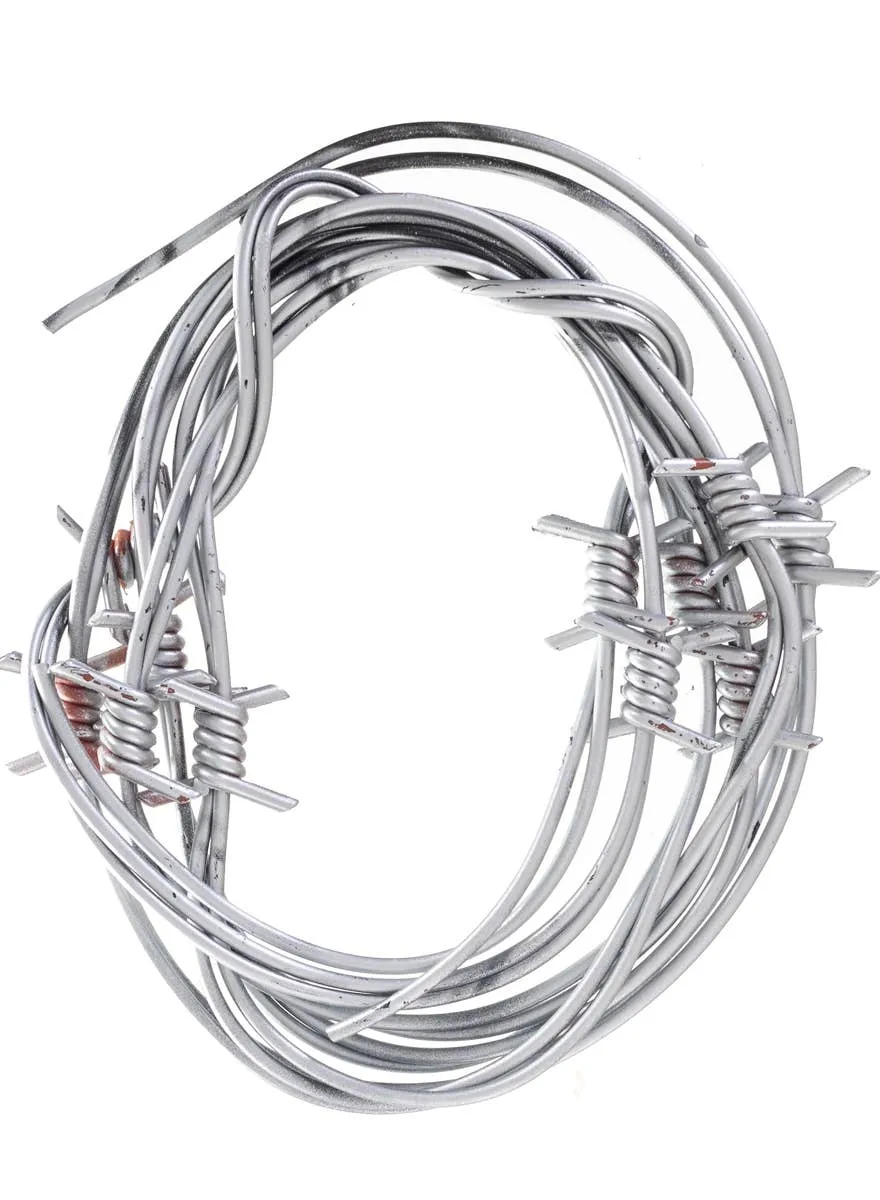 Metal Look Silver Fake Barbed Wire Halloween Decoration