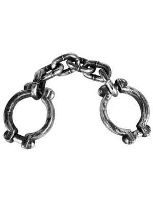 Metal Look Silver Wrist Shackles