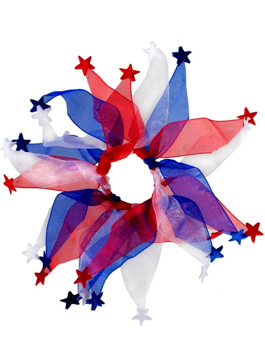 Metallic Australia Day Hair Tie with Ribbons and Stars