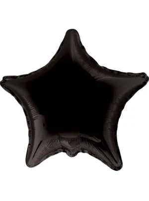 Metallic Black Star Shaped 46cm Foil Balloon