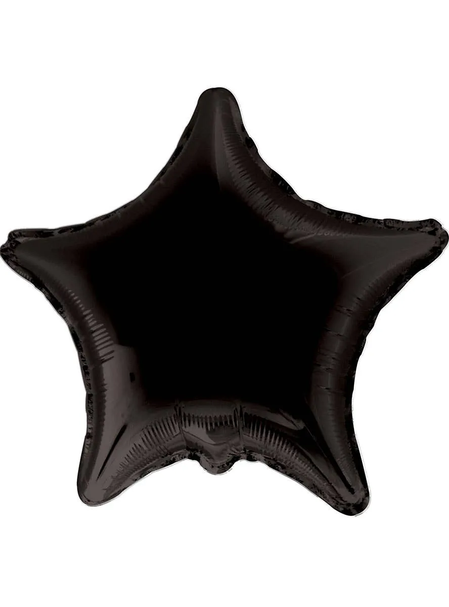 Metallic Black Star Shaped 46cm Foil Balloon