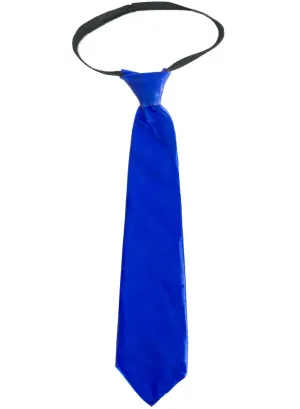 Metallic Blue Costume Neck Tie with Zip Band