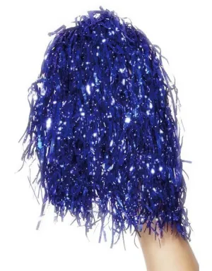 Metallic Cheerleader Blue Pom Poms
