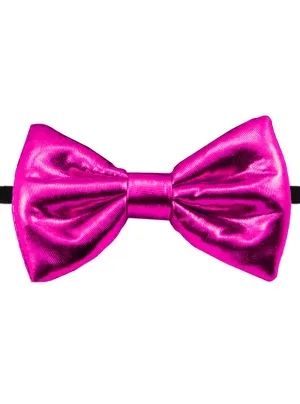 Metallic Fuchsia Pink Bow Tie Costume Accessory