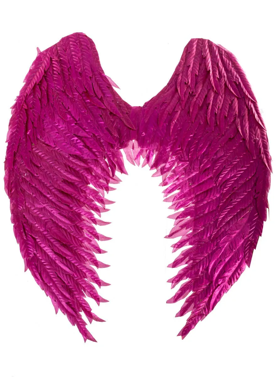 Metallic Fuchsia Pink Large Feather Like Angel Costume Wings
