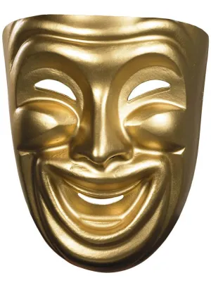 Metallic Gold Adults Comedy Face Costume Mask