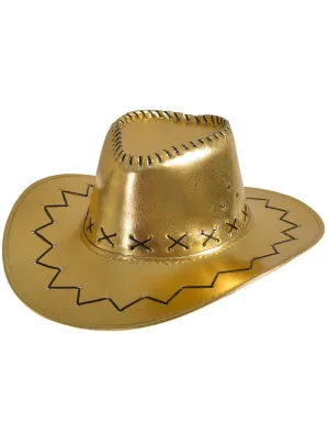 Metallic Gold Adults Cowboy Costume Hat