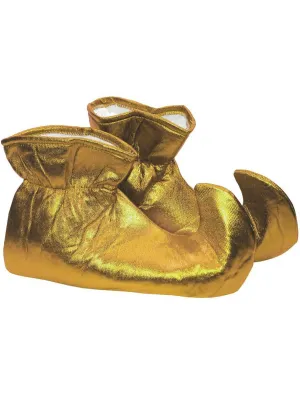 Metallic Gold Christmas Elf Adults Costume Shoes