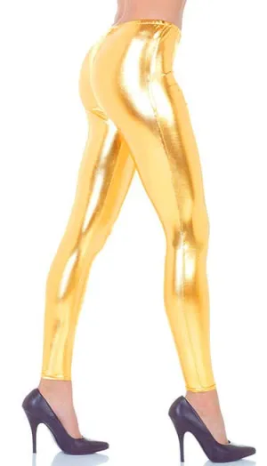Metallic Gold Full Length Costume Leggings
