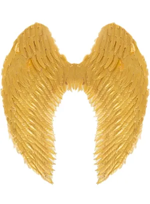 Metallic Gold Large Feather Like Angel Costume Wings