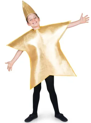 Metallic Gold Star Unisex Kids Costume
