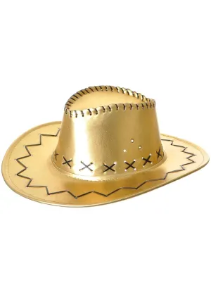 Metallic Gold Womens Cowboy Costume Hat