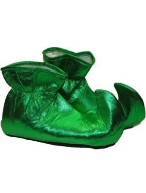 Metallic Green Adults Christmas Elf Shoes