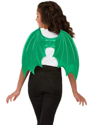 Metallic Green Kids Dragon Wings