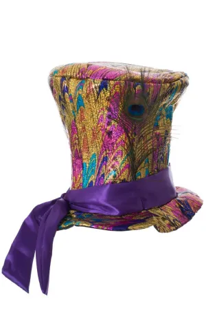 Metallic Multicoloured Mad Hatter Costume Hat