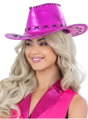 Metallic Pink Cowboy Costume Hat